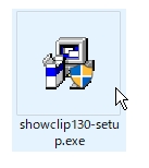 ダウンロードしたShowClipのインストーラー